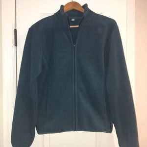 Teal Uniqlo full zip fleece, XS. Slightly used.